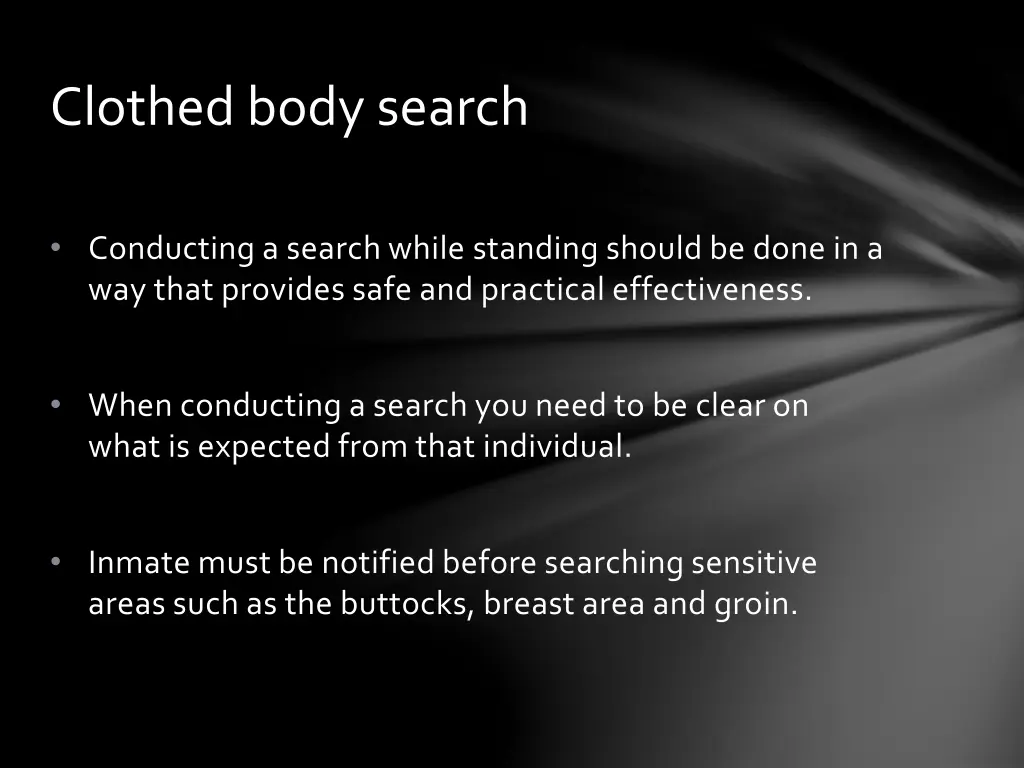 clothed body search