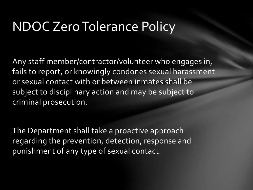 ndoc zero tolerance policy 1