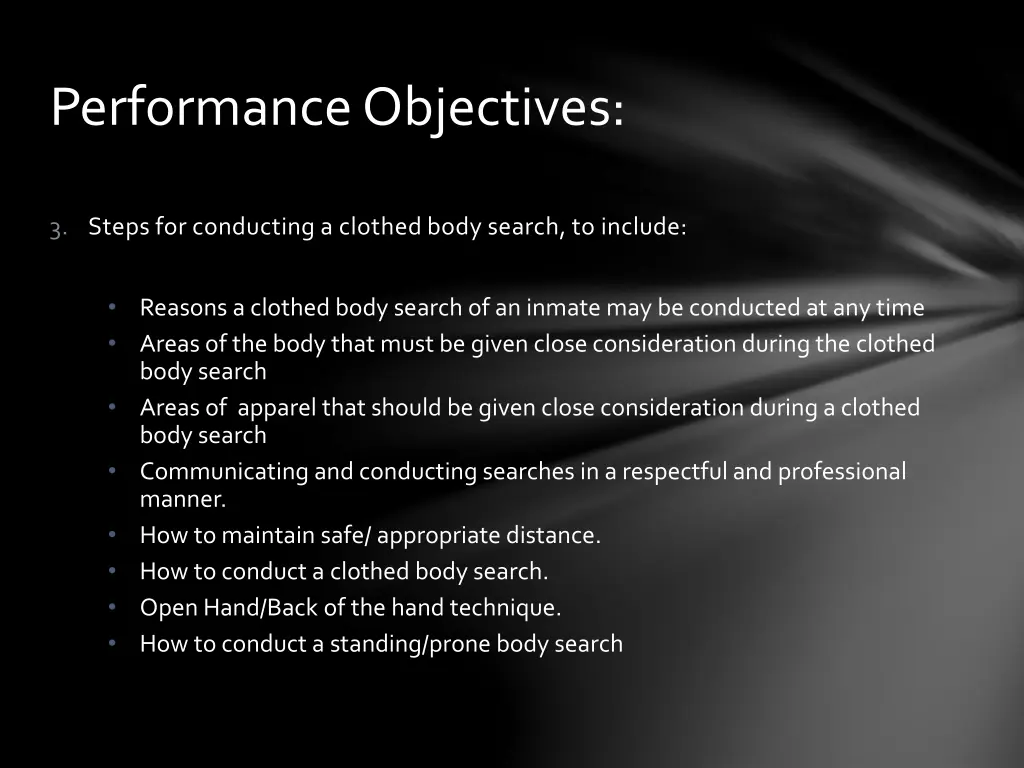 performance objectives 1