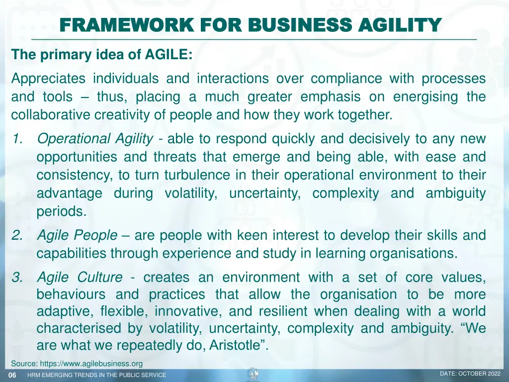 framework for business agility framework 1