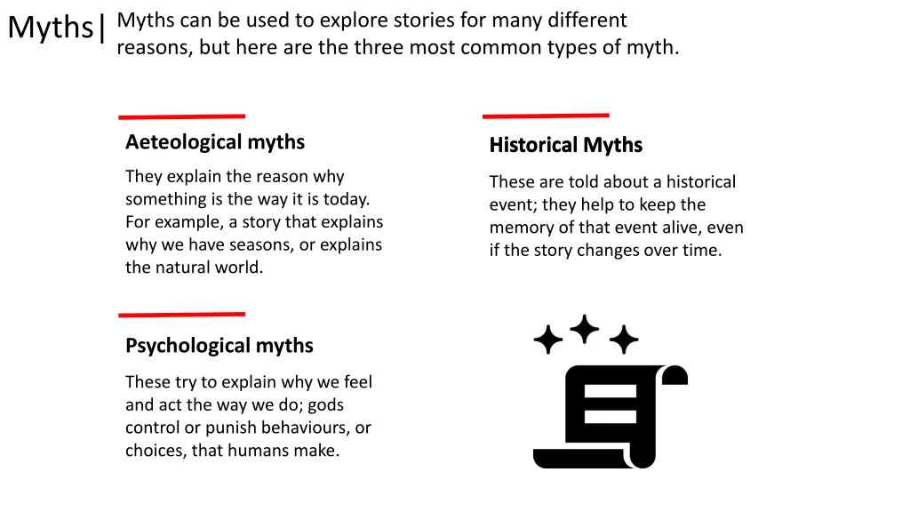 myths can be used to explore stories for many