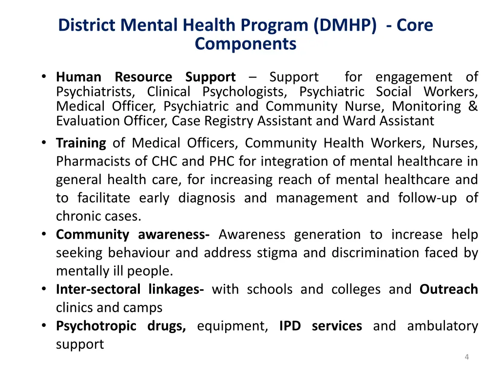 district mental health program dmhp core