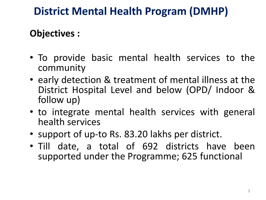 district mental health program dmhp