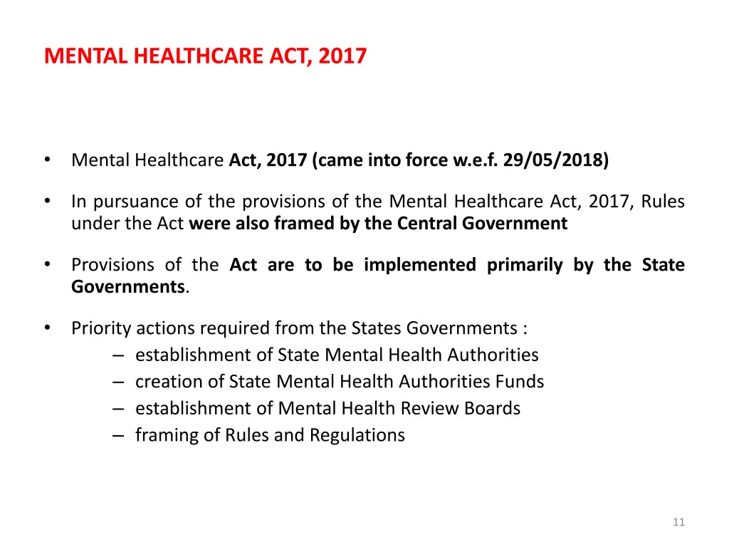 mental healthcare act 2017