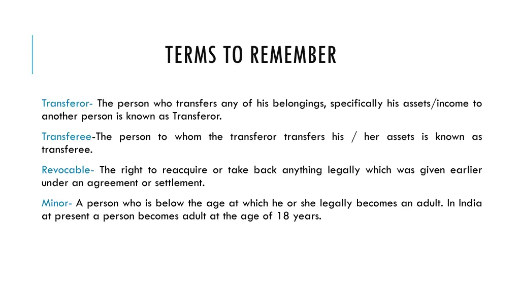 terms to remember