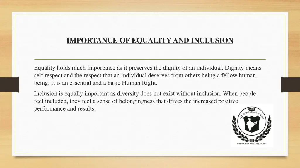 importance of equalityand inclusion