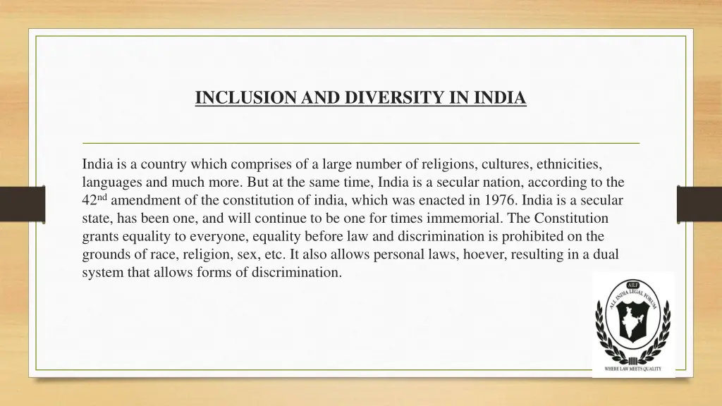 inclusion and diversity in india