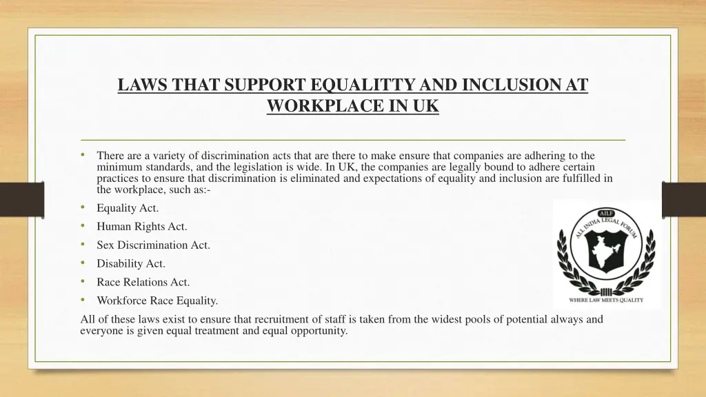 laws that support equalittyand inclusion