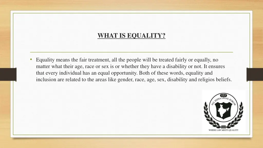 what is equality