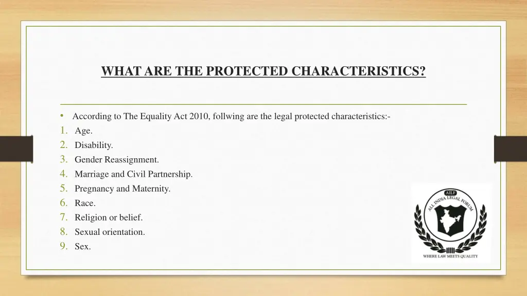 whatare the protected characteristics