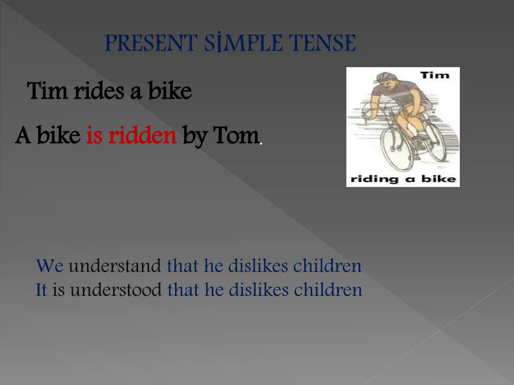 present s mple tense tim rides