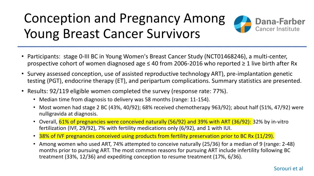 conception and pregnancy among young breast