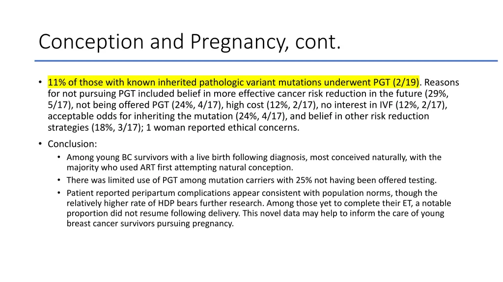 conception and pregnancy cont