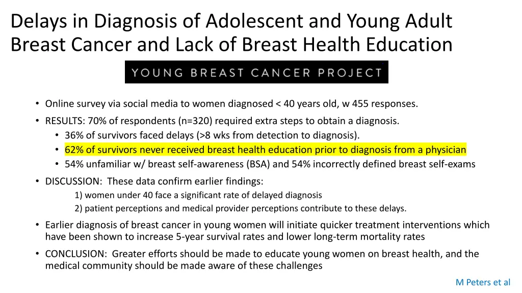 delays in diagnosis of adolescent and young adult