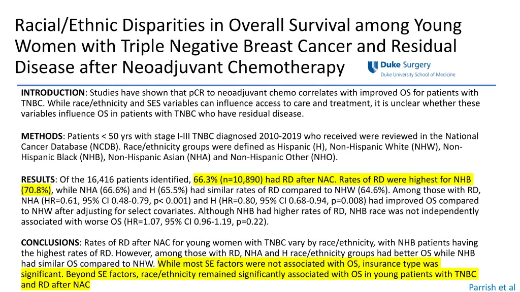 racial ethnic disparities in overall survival