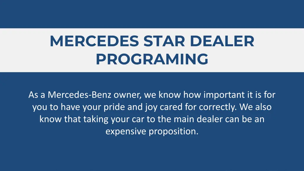 mercedes star dealer programing