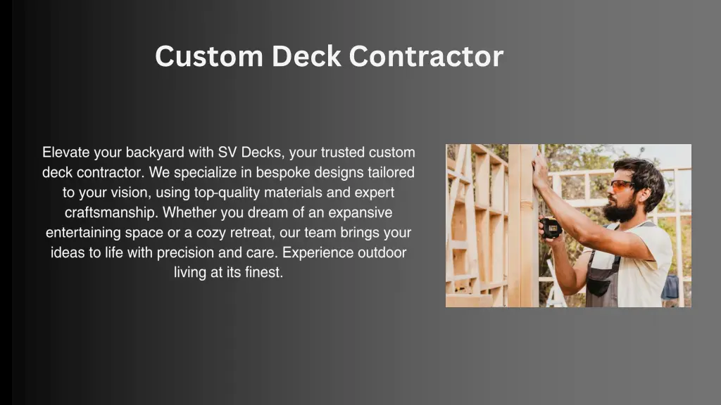 custom deck contractor