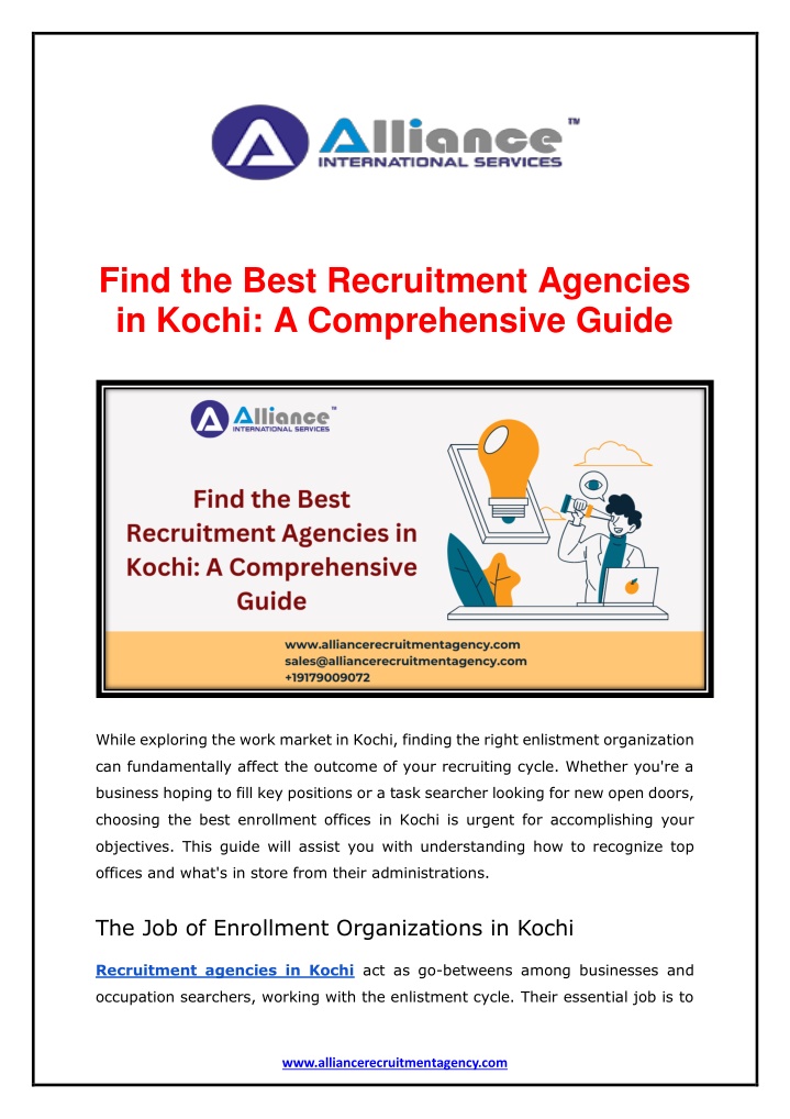 find the best recruitment agencies in kochi