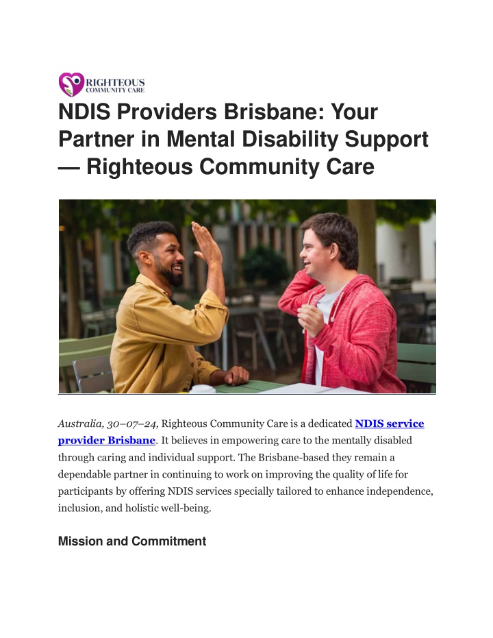 ndis providers brisbane your partner in mental