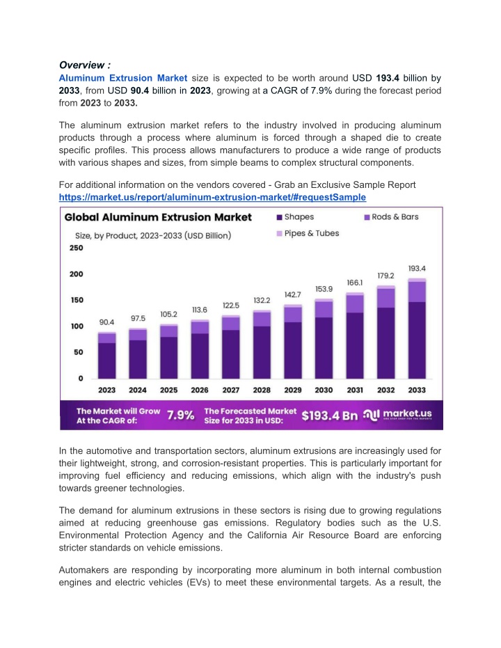 overview aluminum extrusion market size