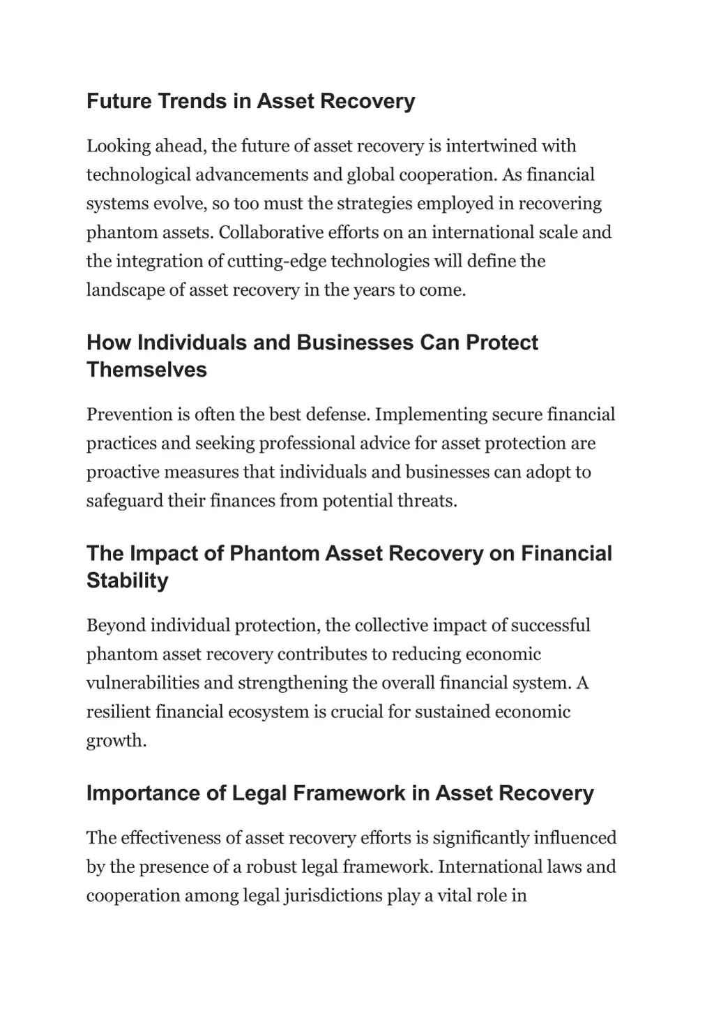 future trends in asset recovery