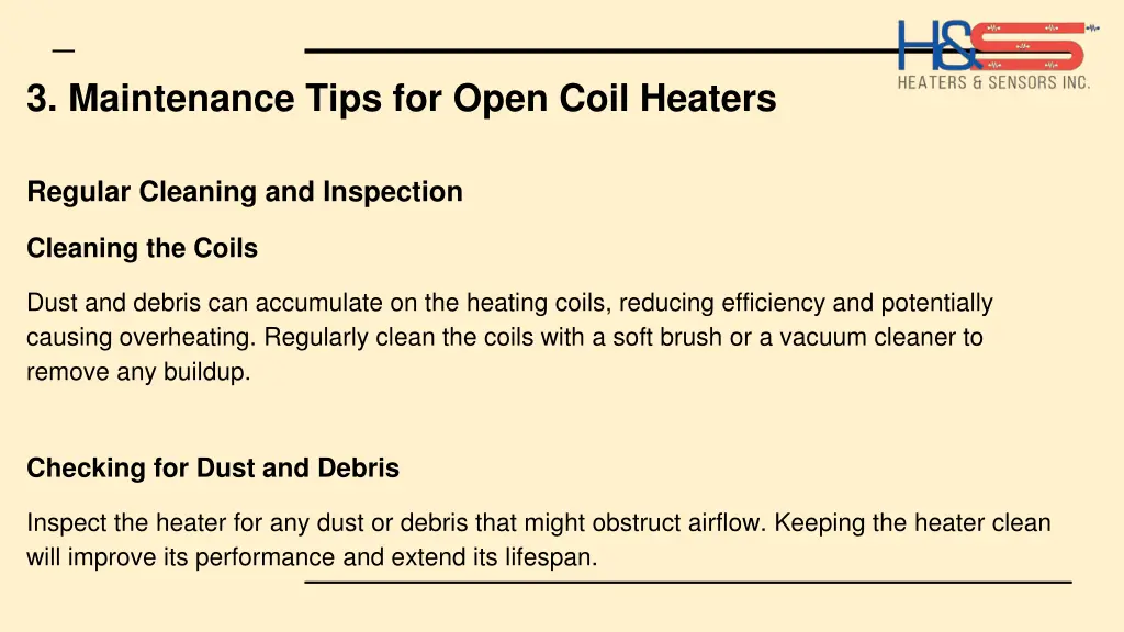 3 maintenance tips for open coil heaters