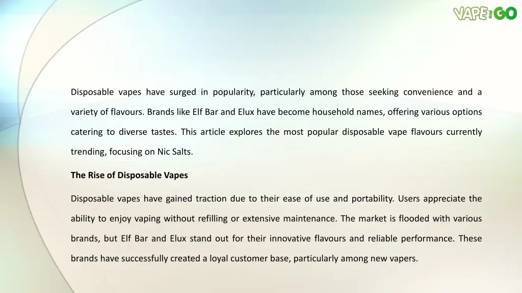 disposable vapes have surged in popularity