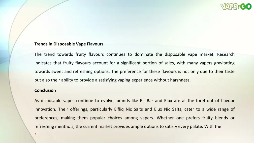 trends in disposable vape flavours