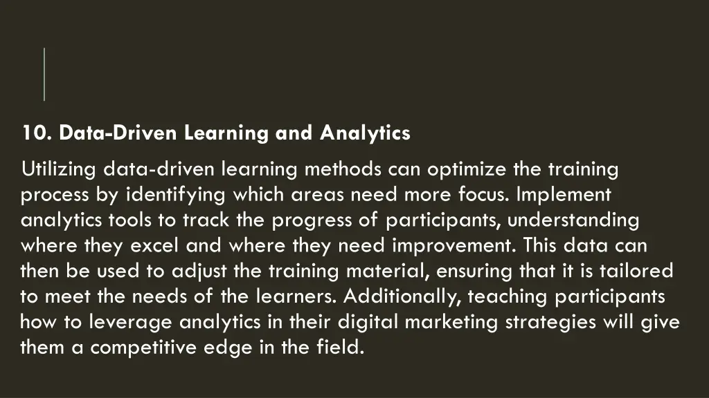 10 data driven learning and analytics utilizing