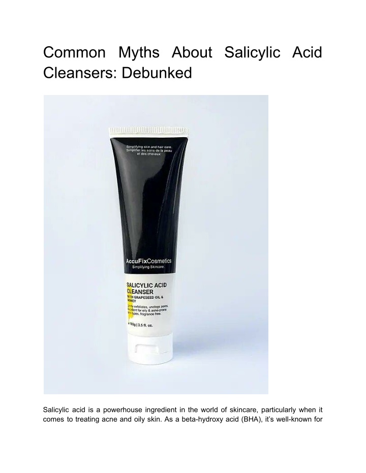 common myths about salicylic acid cleansers