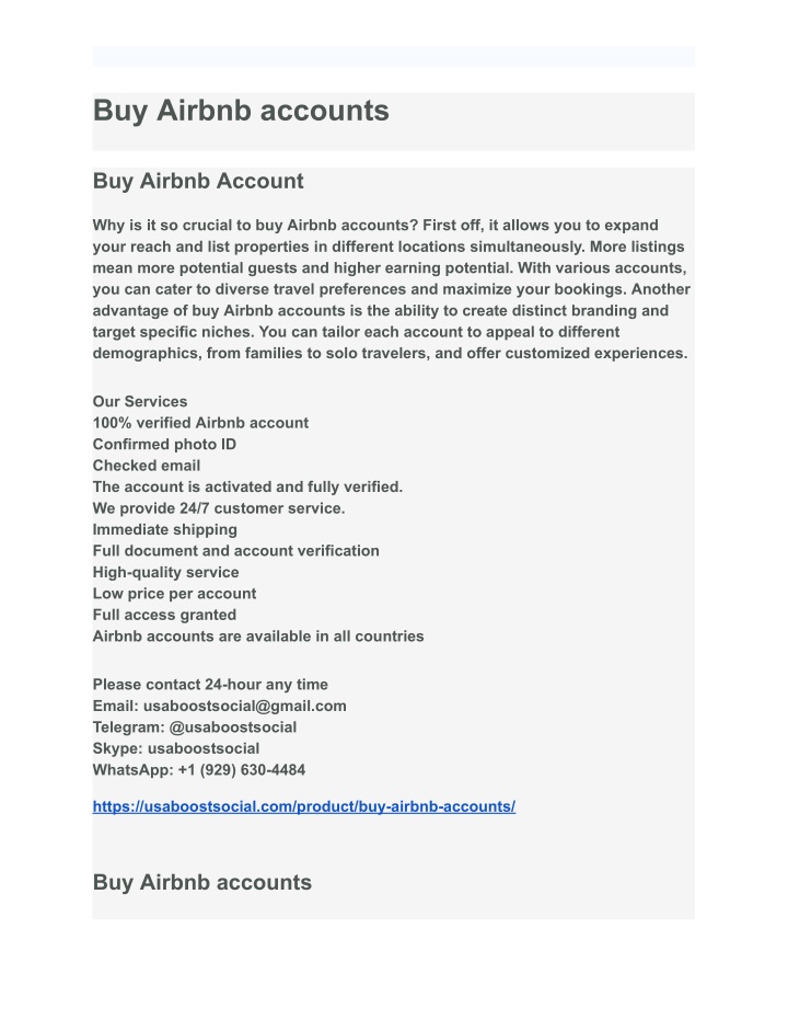 buy airbnb accounts