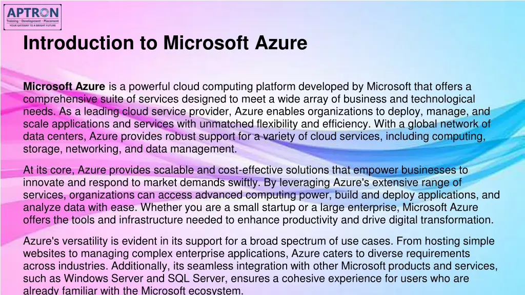 introduction to microsoft azure