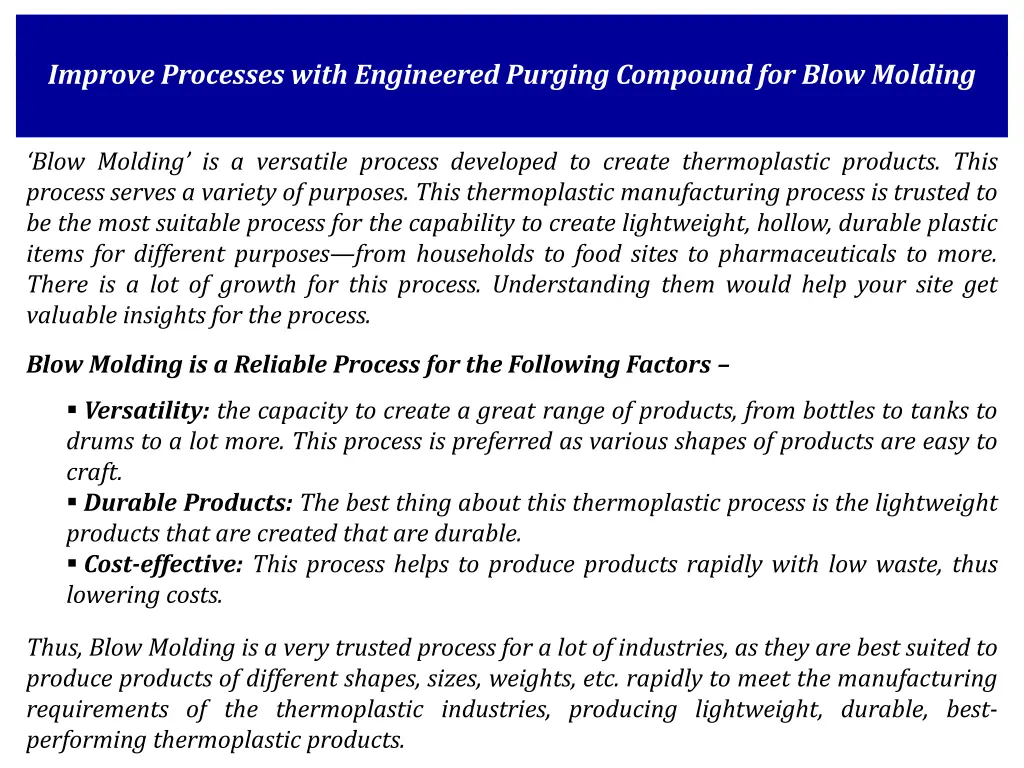 improve processes with engineered purging