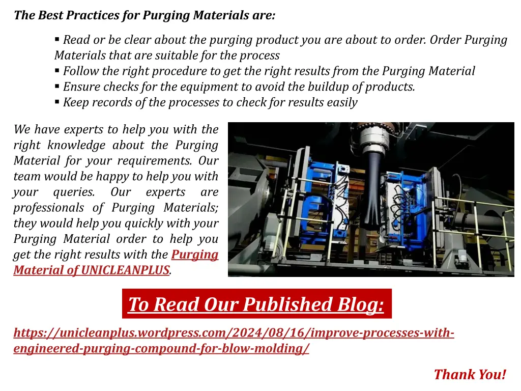 the best practices for purging materials are