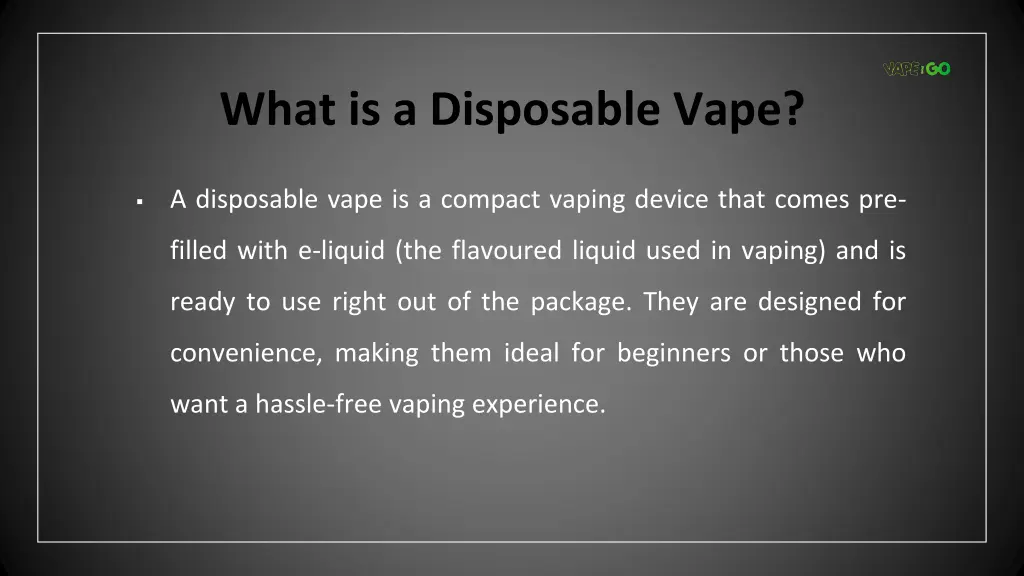 what is a disposable vape