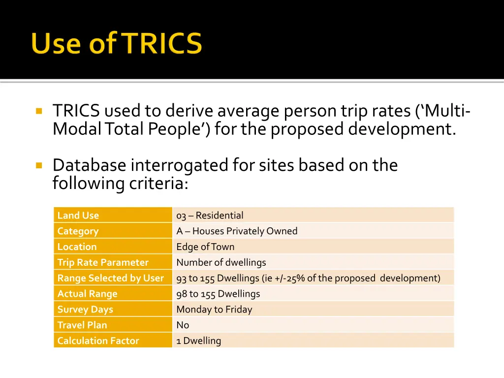 trics used to derive average person trip rates