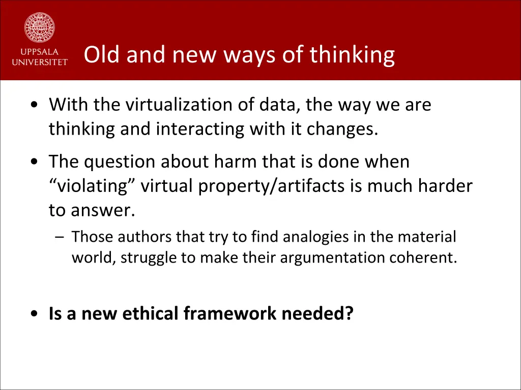 old and new ways of thinking