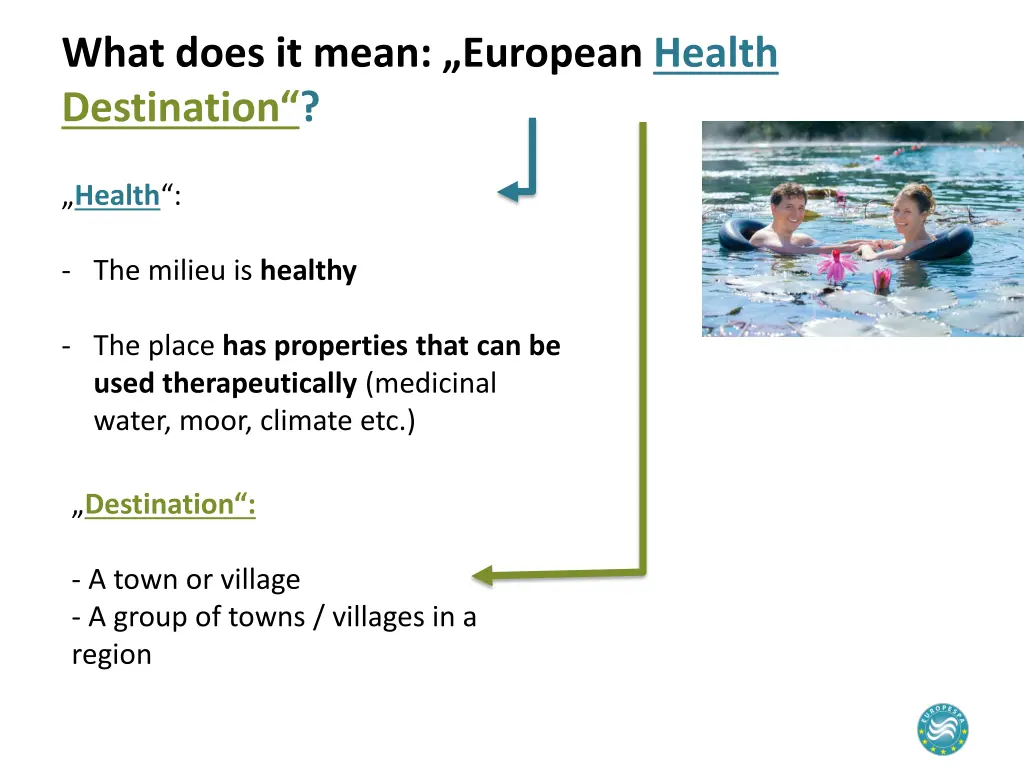 what does it mean european health destination