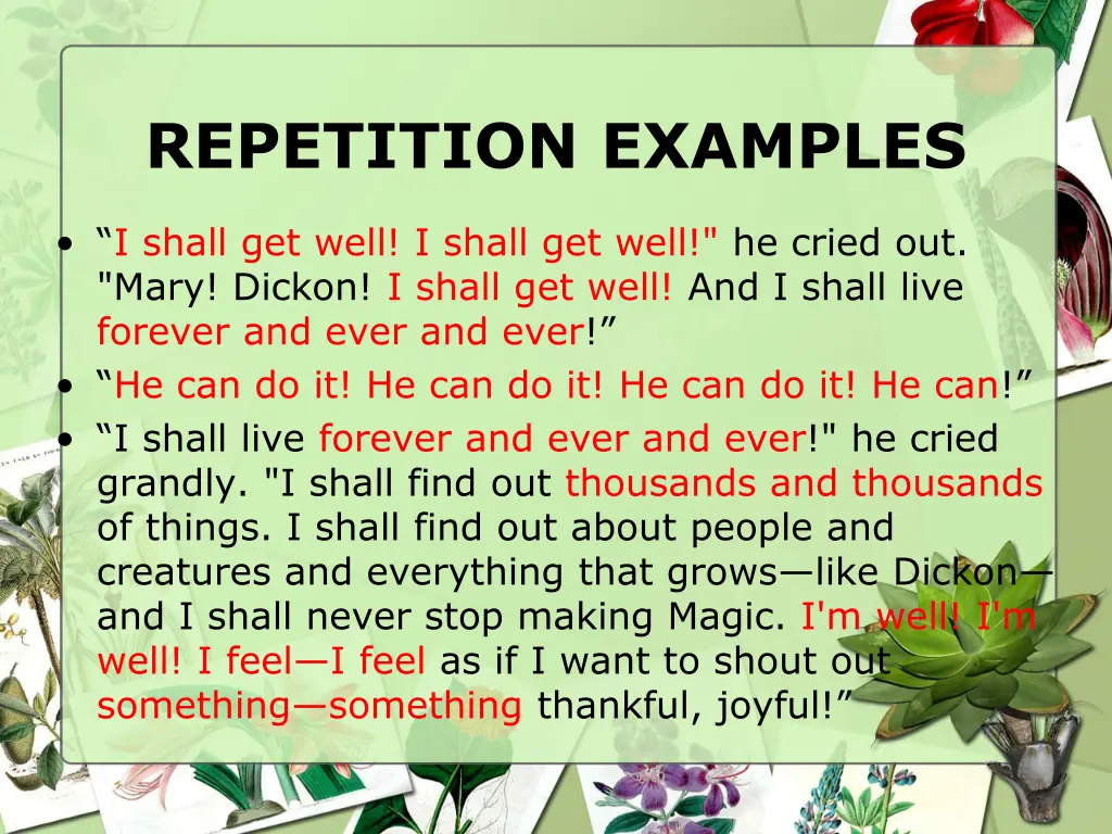 repetition examples