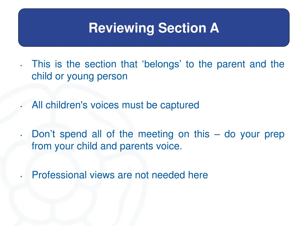 reviewing section a