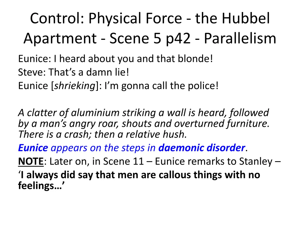 control physical force the hubbel apartment scene