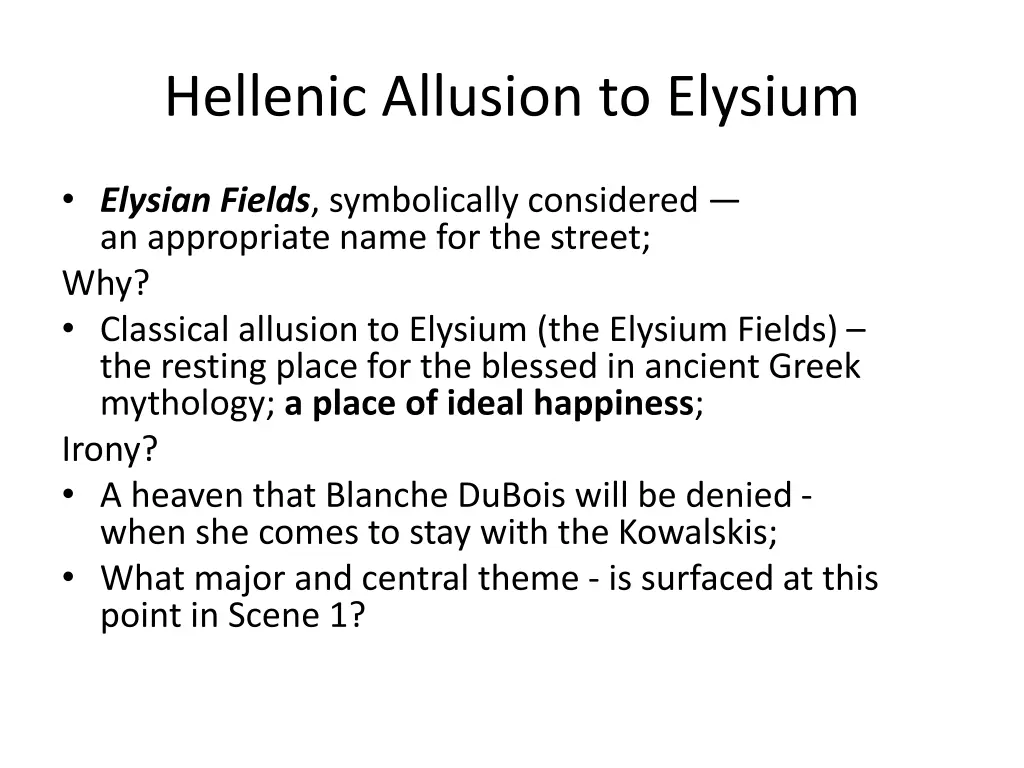 hellenic allusion to elysium