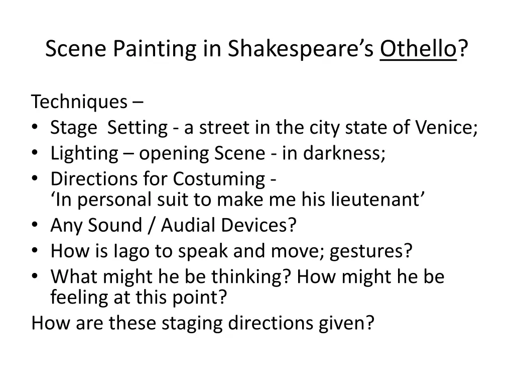 scene painting in shakespeare s othello