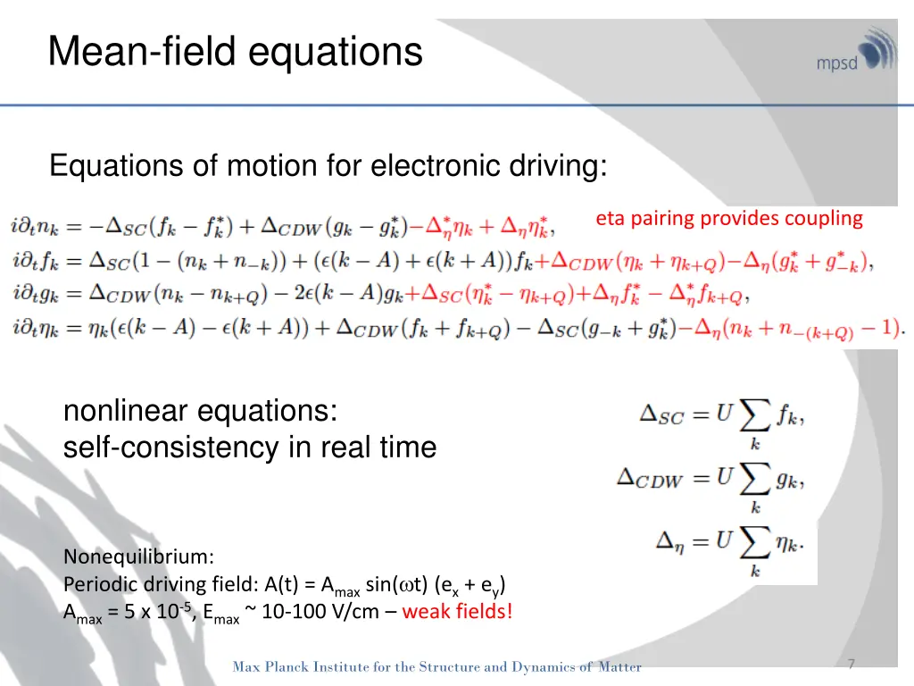 mean field equations