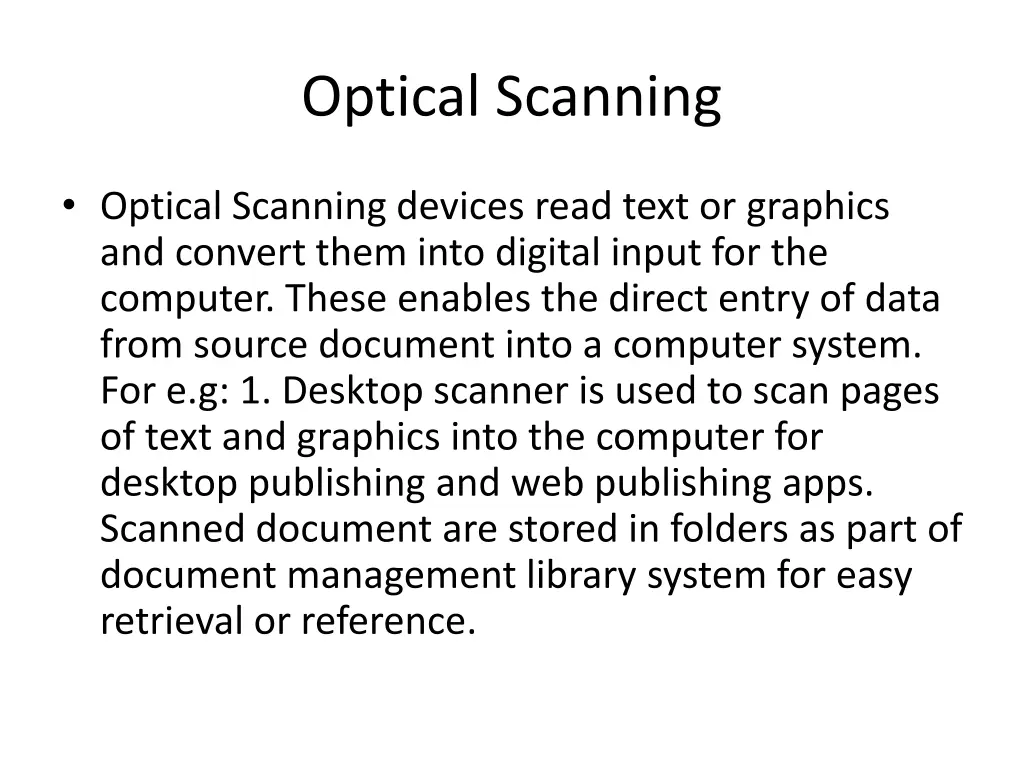 optical scanning