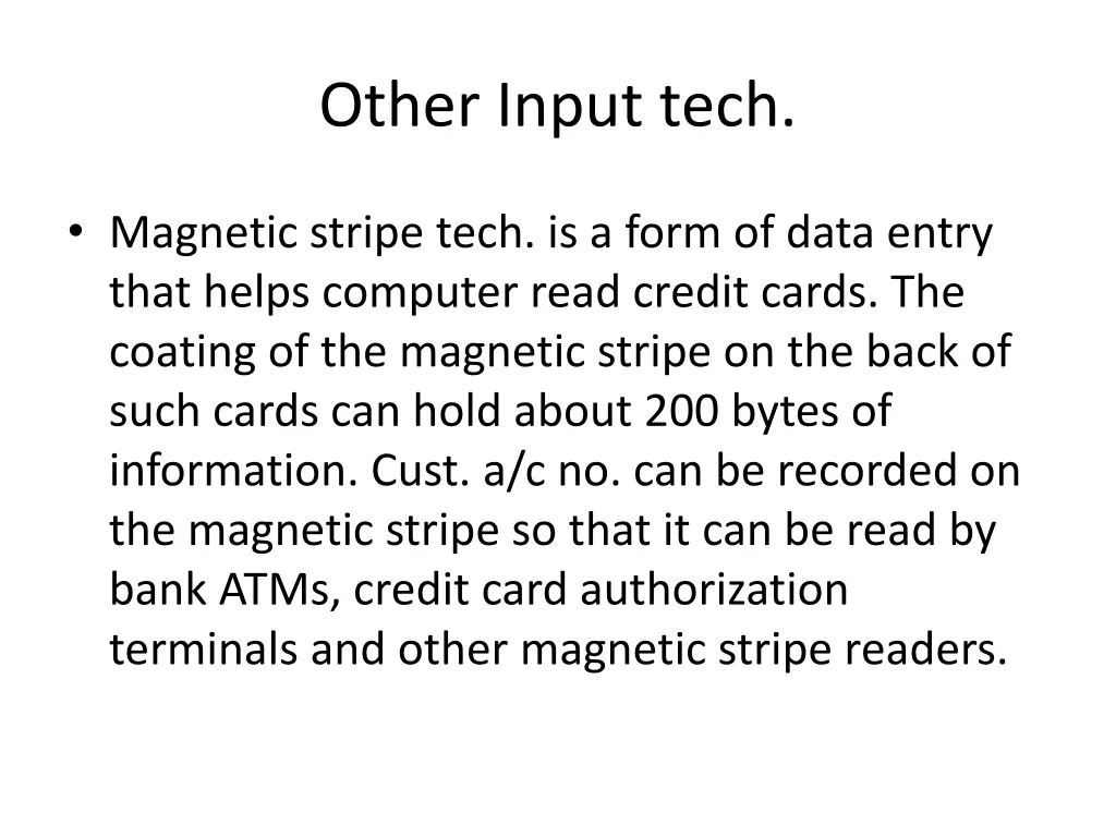 other input tech