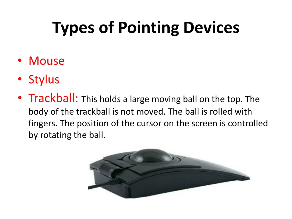 types of pointing devices