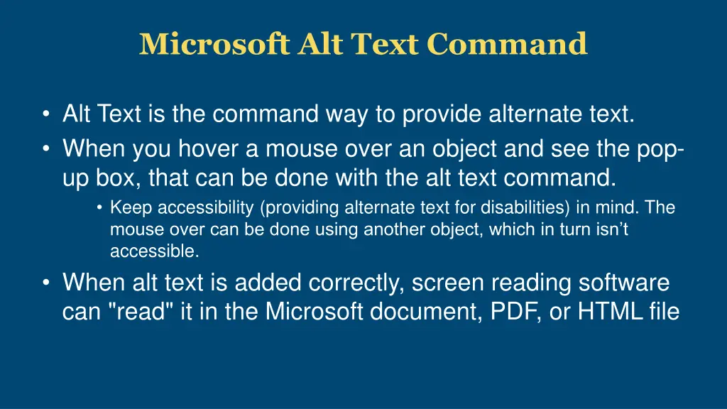 microsoft alt text command