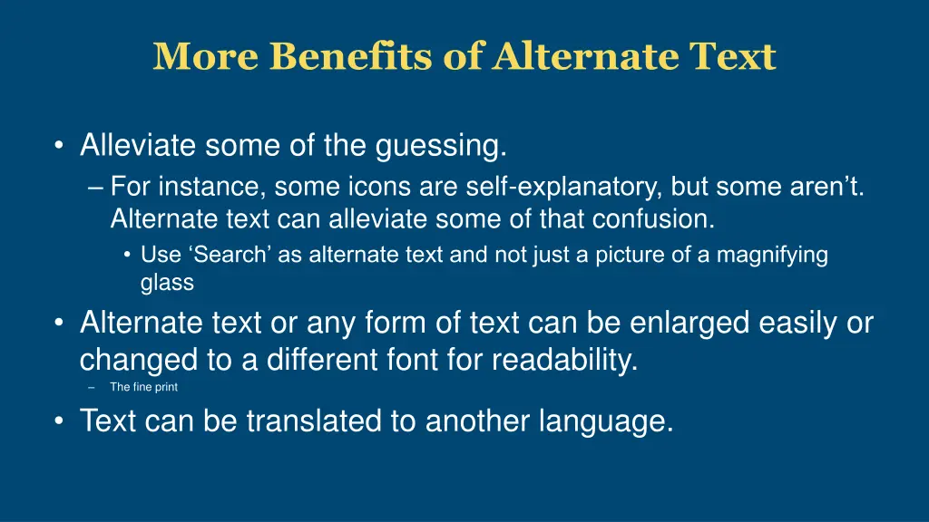 more benefits of alternate text