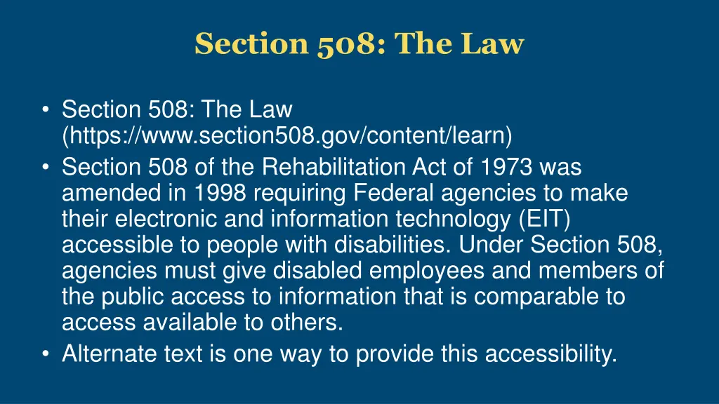 section 508 the law